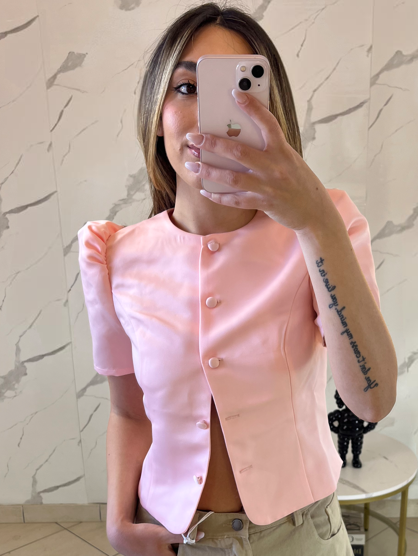 Ladies top-light pink